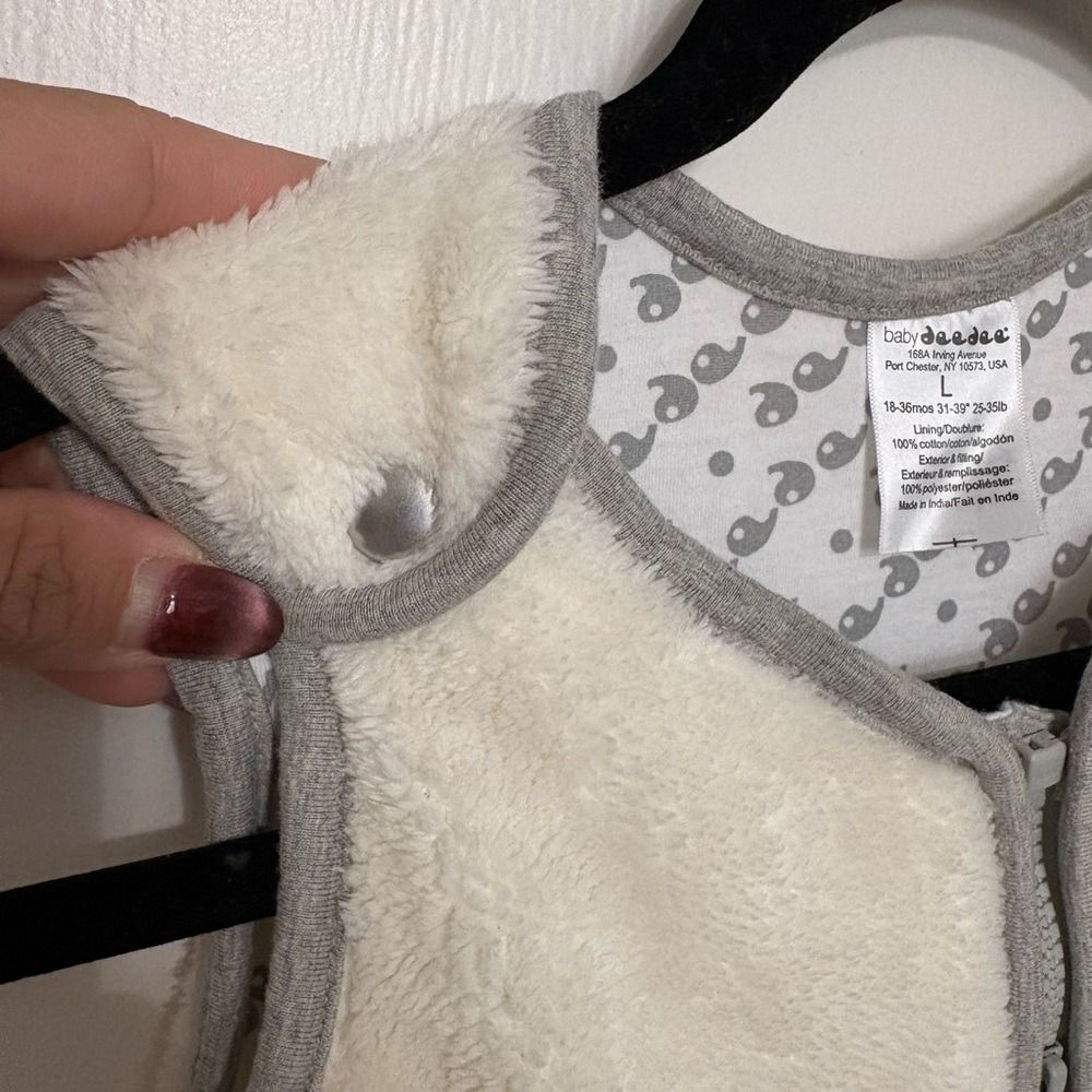 baby deedee Sleep Nest Teddy Kids Pajamas Sleep Sack - White and gray - Picture 6 of 8